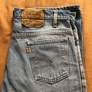 Levi’s 517 Orange tab jeans.